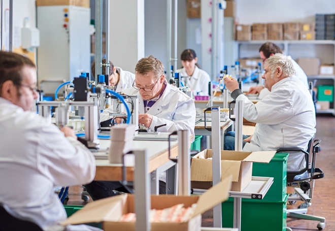 Arbeitsbereich Verpacken/Sortieren